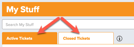 active and closed tabs