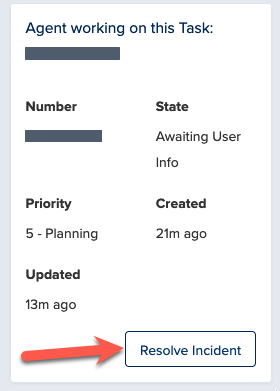 resolve incident button
