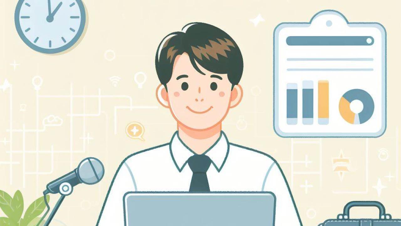 person at laptop smiling. 