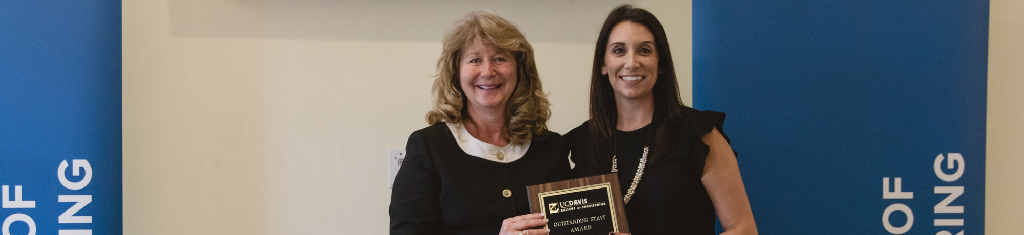 Alison Metzger-Jones, one of the 2019 award winners, with Dean Curtis